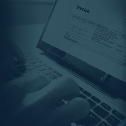 Invoice on laptop screen