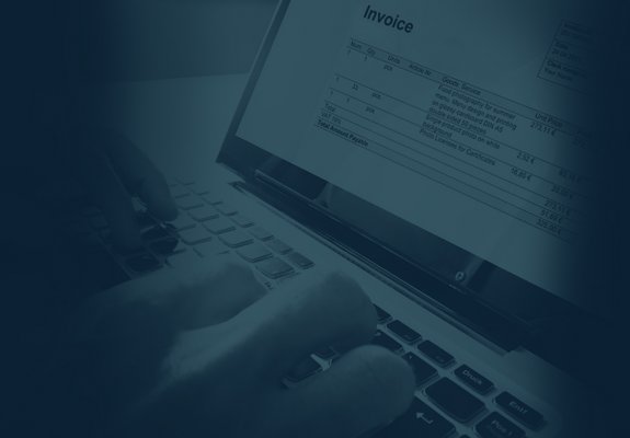 Invoice on laptop screen