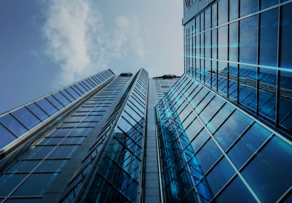 Image of tall building of financial company